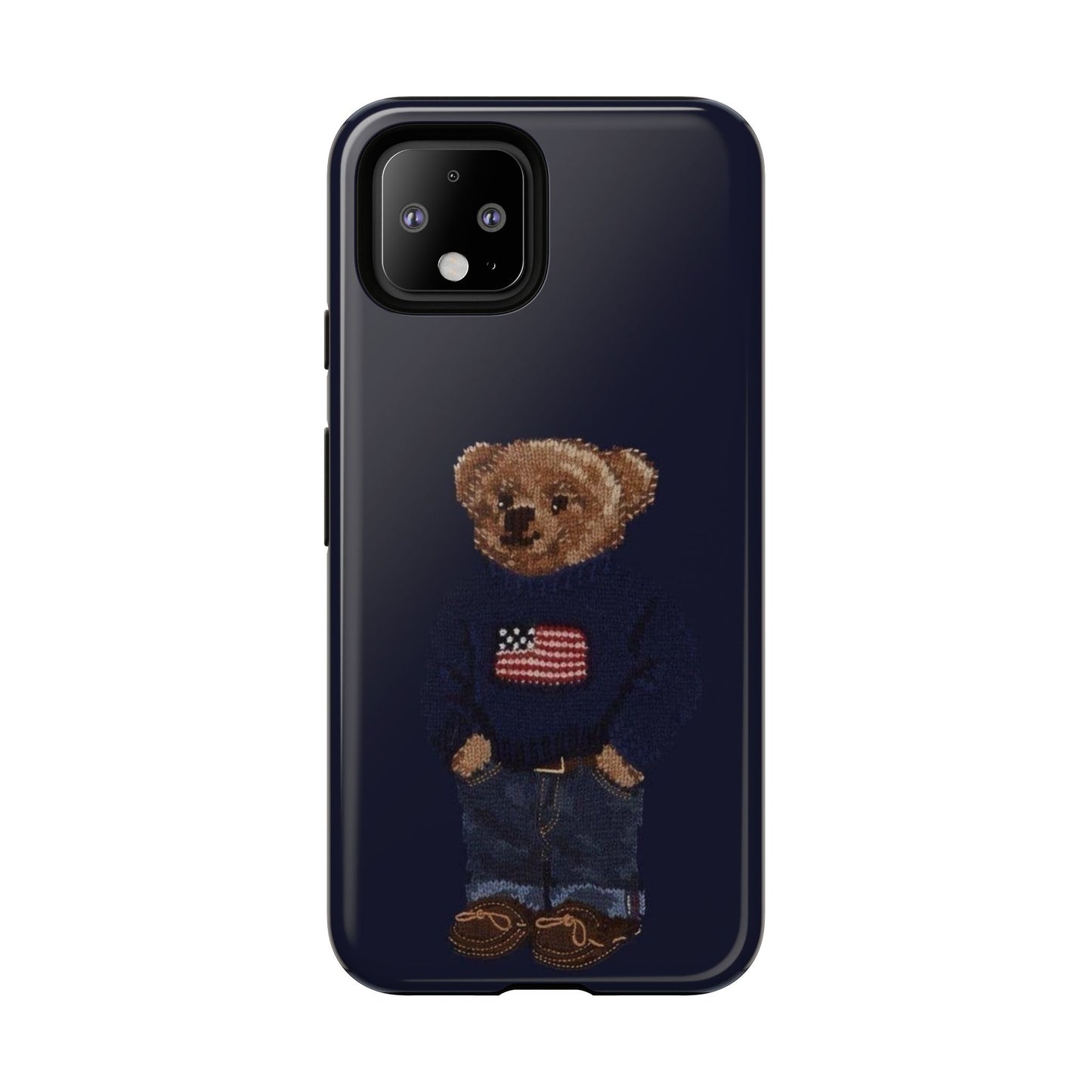 Patriotic Polo Bear Phone Case — Navy Protective Tough Case