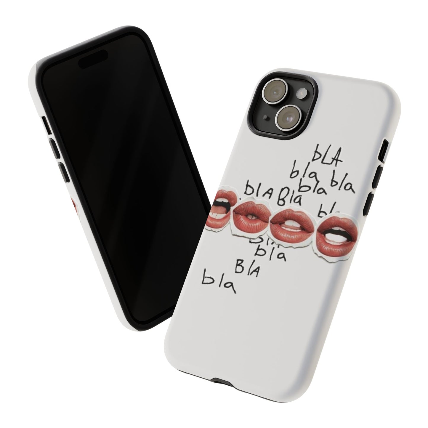 Playful Phone Case with Lips Design - Tough Cases