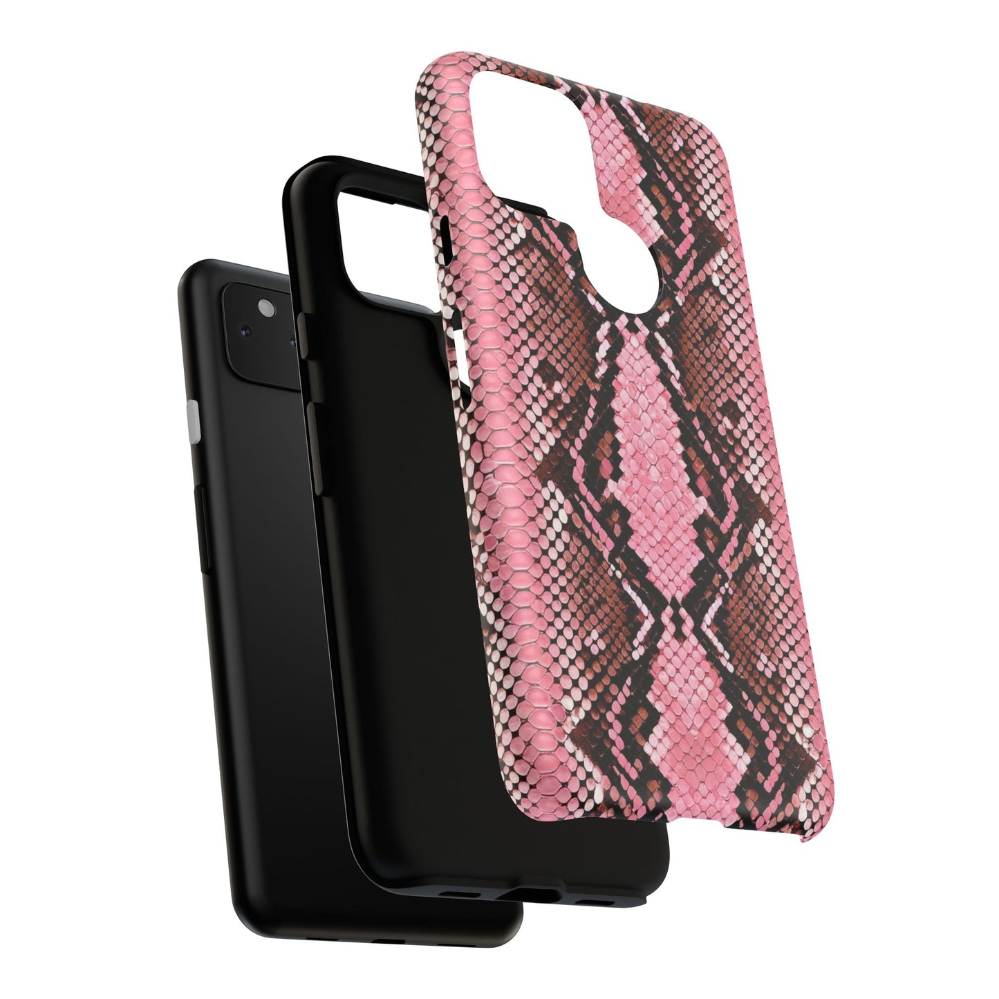 Pink Snake Skin Tough Phone Case — Protective Stylish iPhone Cover