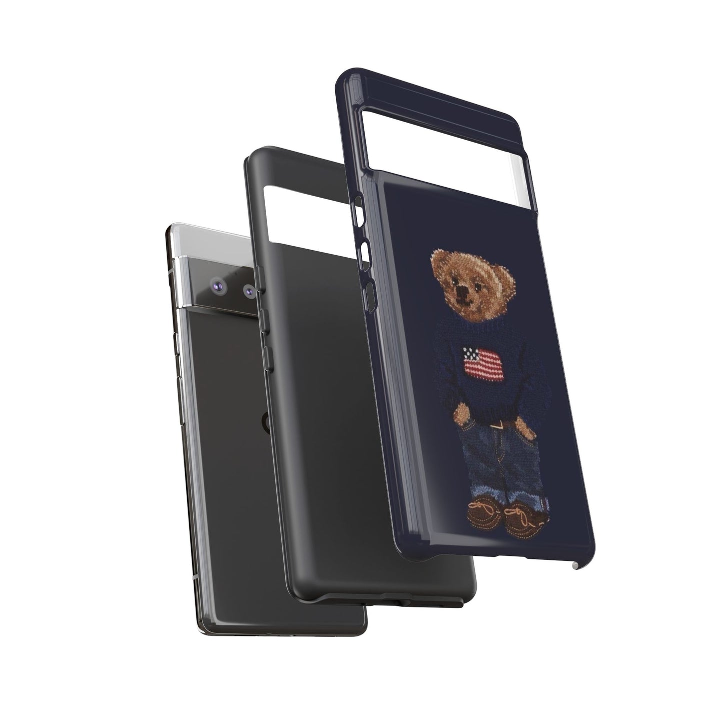 Patriotic Polo Bear Phone Case — Navy Protective Tough Case
