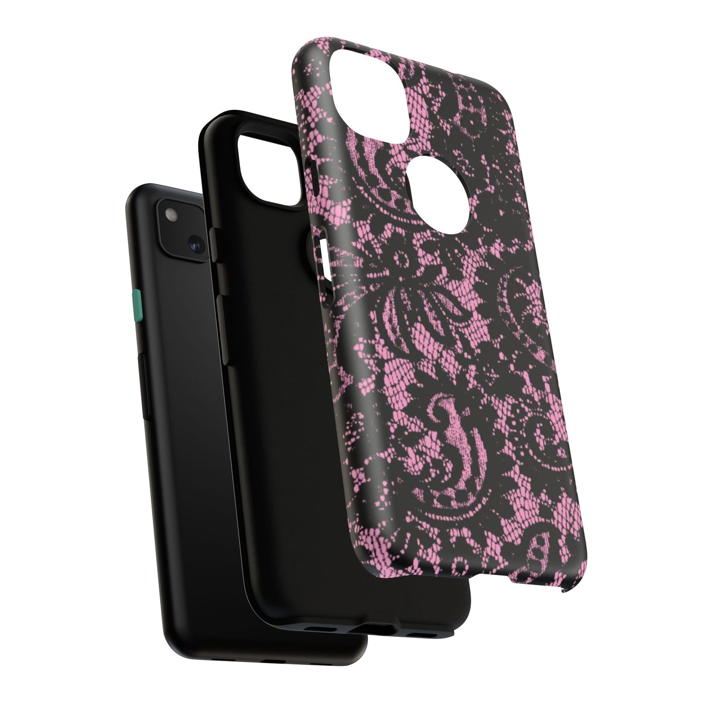 Phone Case — Pink Lace Floral Tough Protective Case