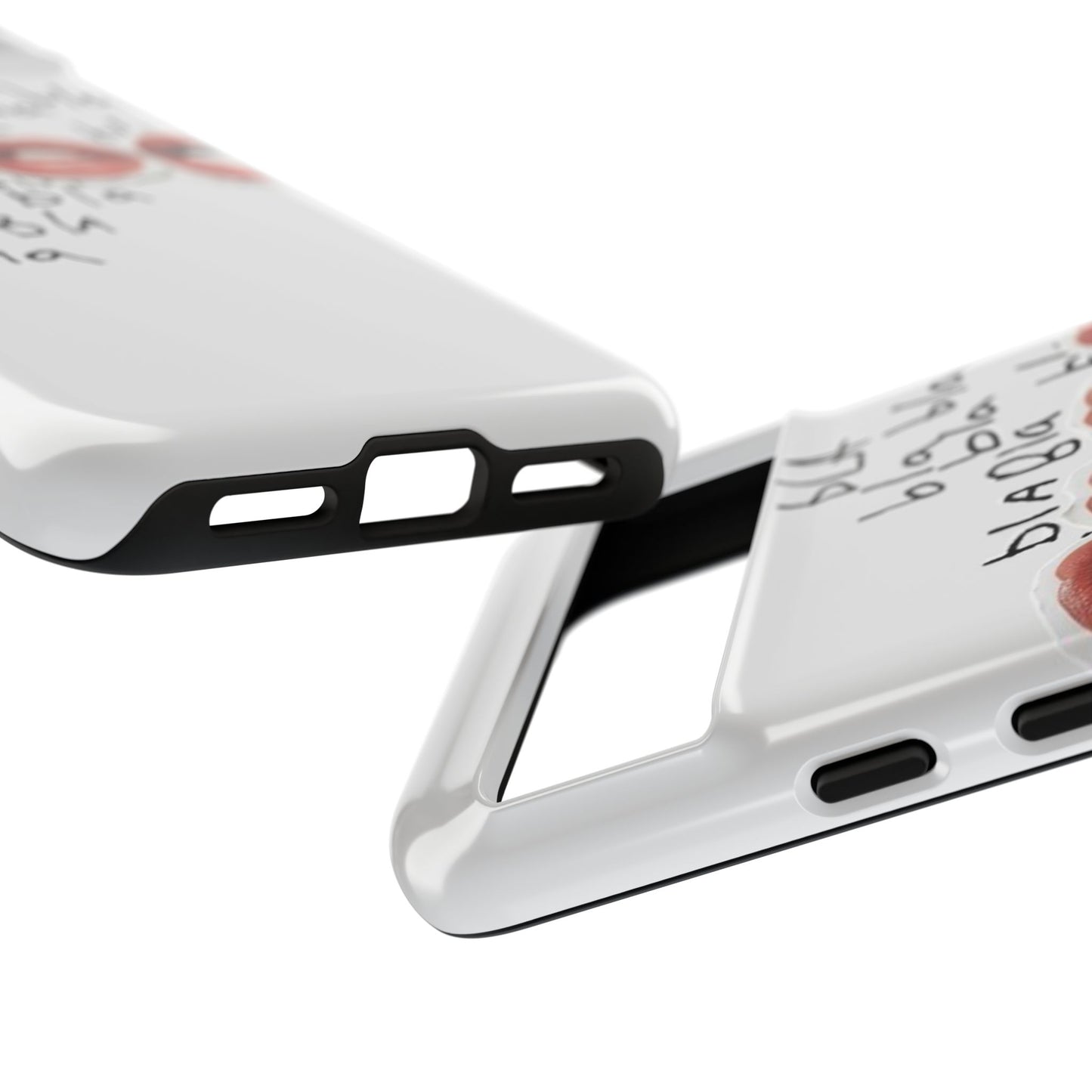 Playful Phone Case with Lips Design - Tough Cases