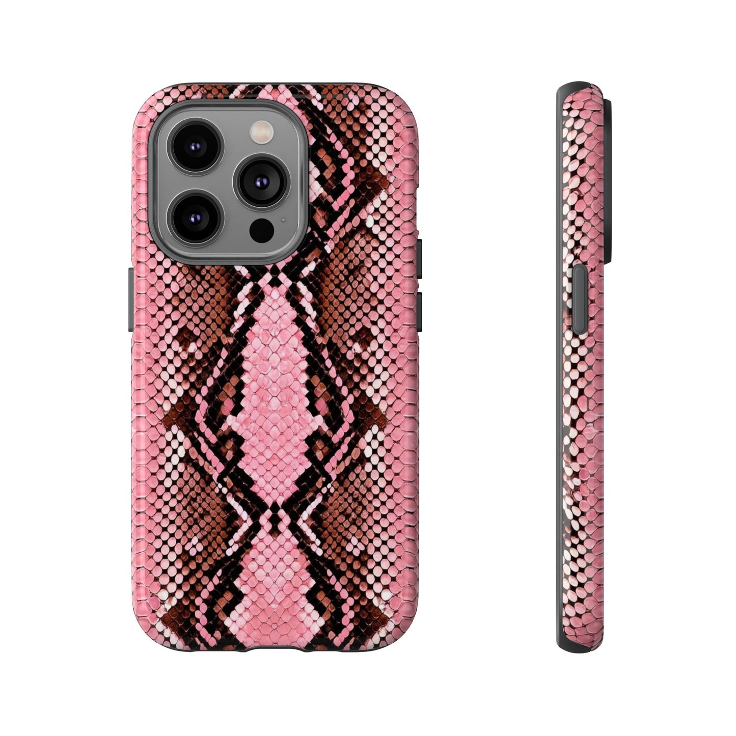 Pink Snake Skin Tough Phone Case — Protective Stylish iPhone Cover