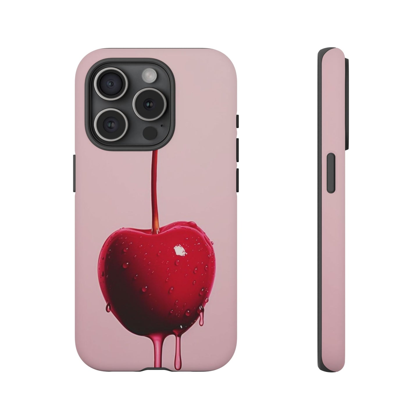 Cherry Drip Phone Case, Tough Phone Cover, Cute Cherry Accessory, Trendy Mobile Case, Kawaii Phone Case, Gift for Her