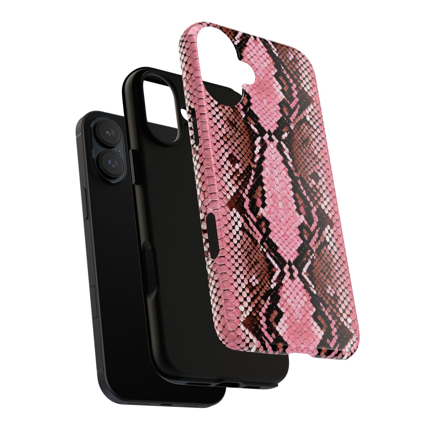 Pink Snake Skin Tough Phone Case — Protective Stylish iPhone Cover