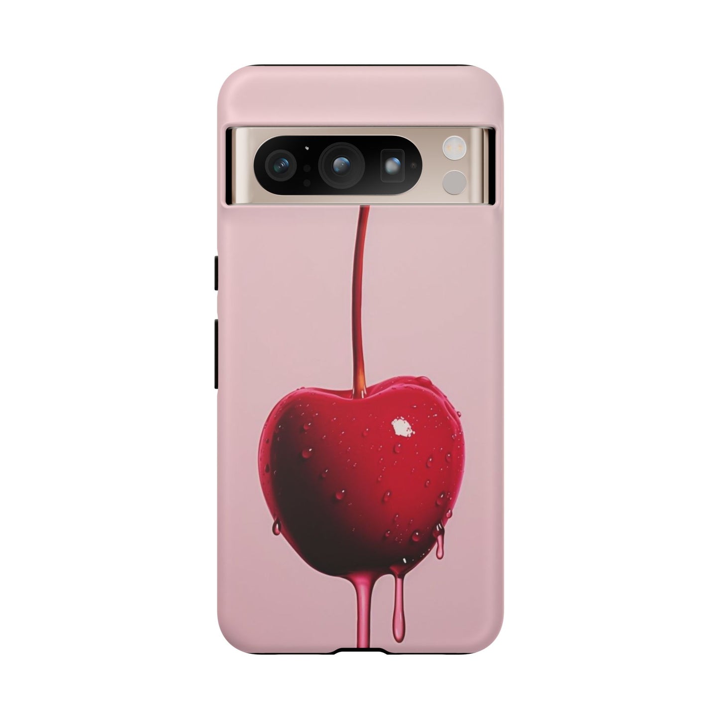 Cherry Drip Phone Case, Tough Phone Cover, Cute Cherry Accessory, Trendy Mobile Case, Kawaii Phone Case, Gift for Her