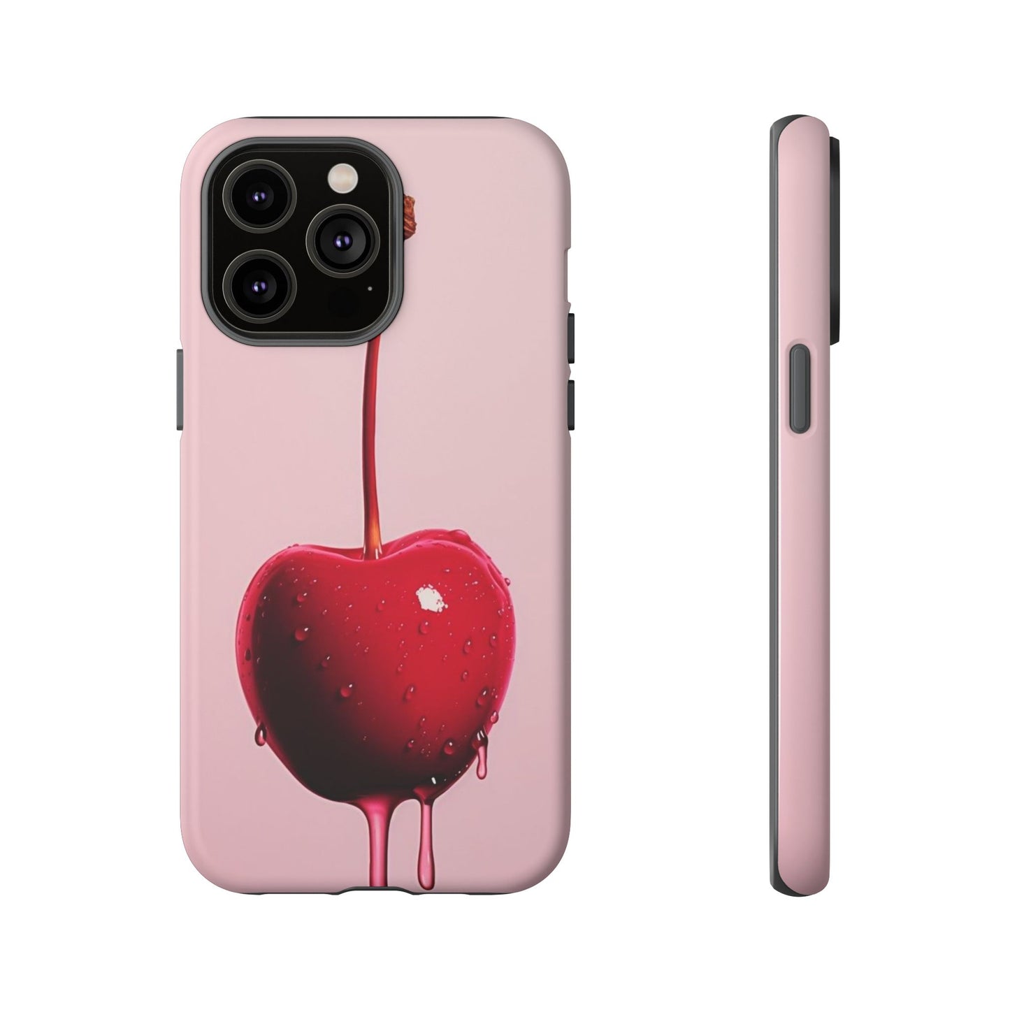 Cherry Drip Phone Case, Tough Phone Cover, Cute Cherry Accessory, Trendy Mobile Case, Kawaii Phone Case, Gift for Her
