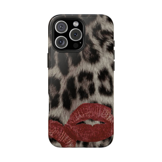Wild Kiss Leopard Print Phone Case - Tough, Stylish Protection for Trendsetters
