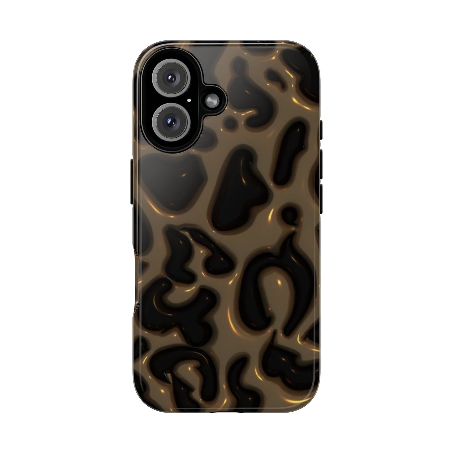 Leopard Gloss Tough Phone Case — Durable Protective iPhone Cover with Glossy Brown Animal Print