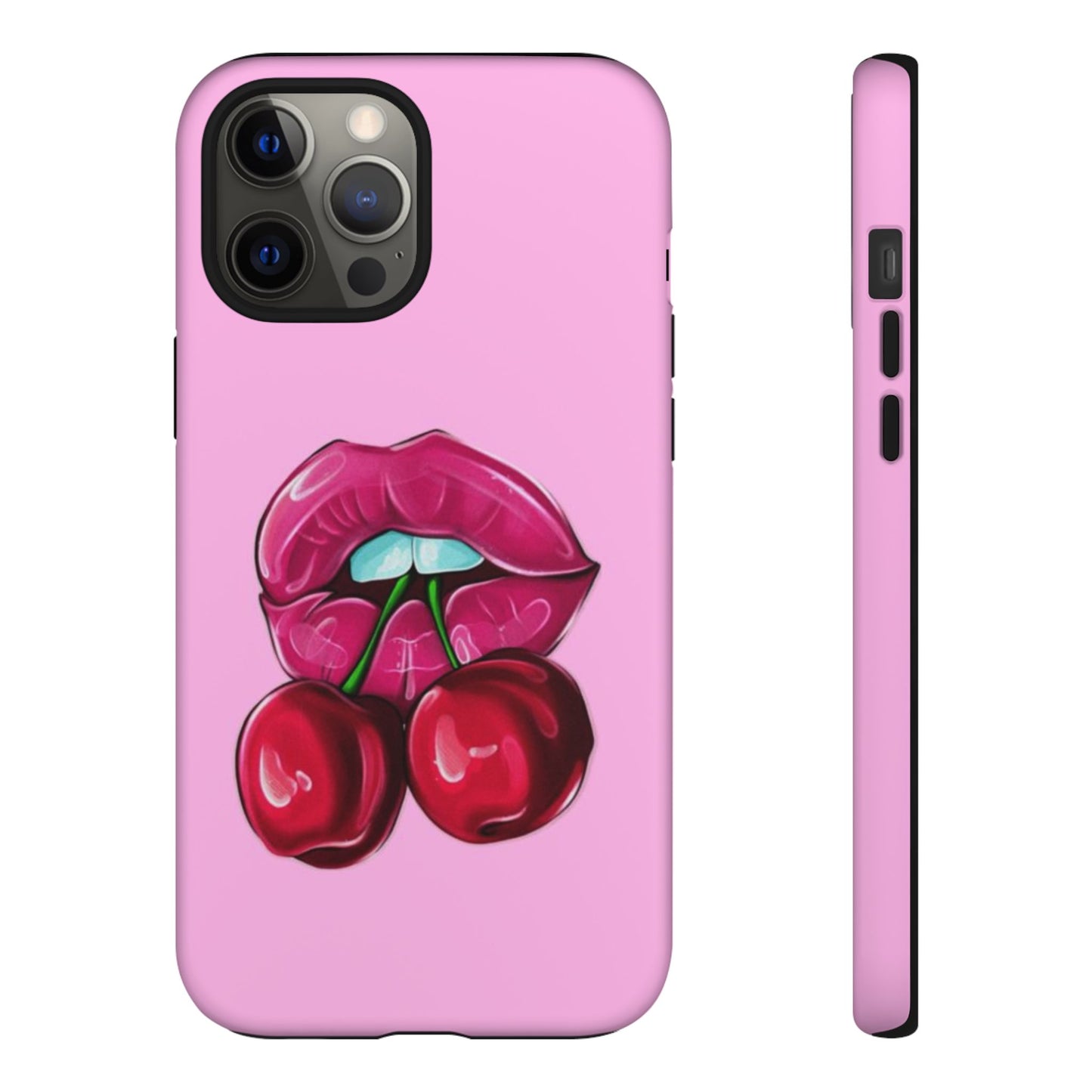 Stylish Phone Case with Cherry Kiss Design, Cute Gift for Her, Trendy Mobile Accessory, Perfect for Birthdays, Valentine's Day, Everyday Use