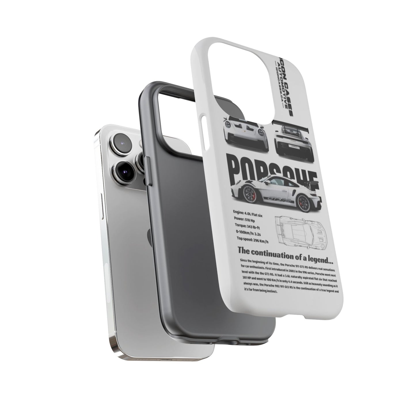 Porsche Phone Case, Tough Car Lover's Gift, Racing Enthusiast Accessory, Durable Auto Merchandise, Birthday Gift for Him