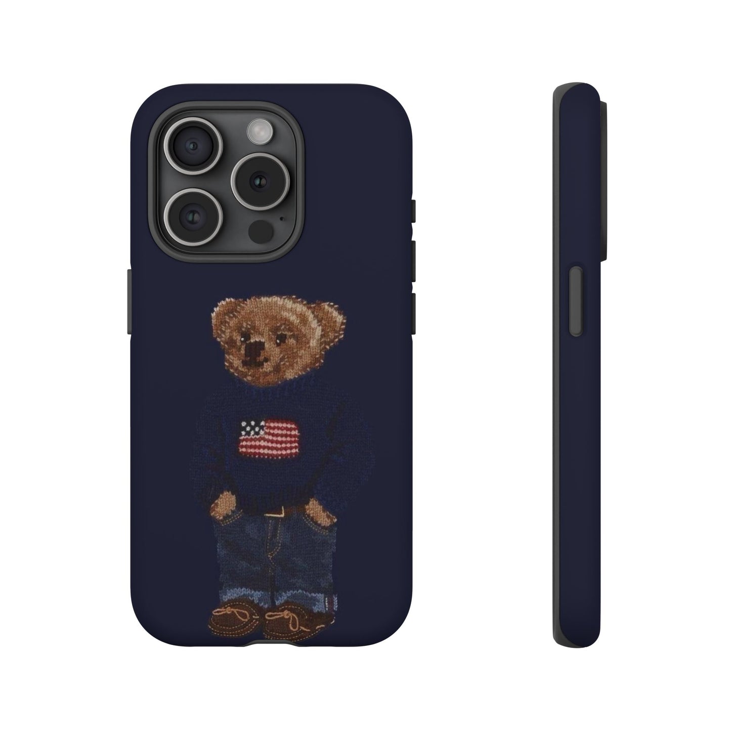 Patriotic Polo Bear Phone Case — Navy Protective Tough Case