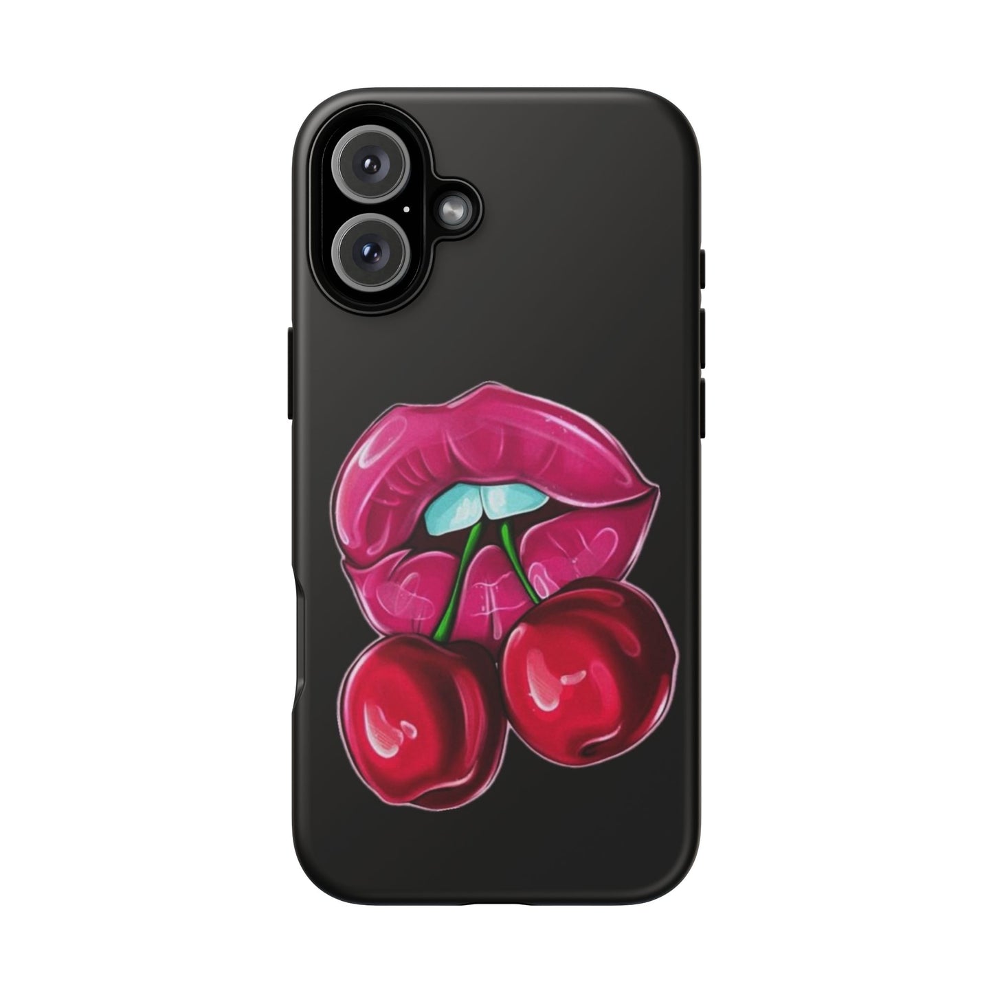 Cherry Lips Phone Case, Tough Phone Cover, Cute Phone Accessories, Fun Phone Protection, Unique Gift for Her, Bachelorette Party Favor