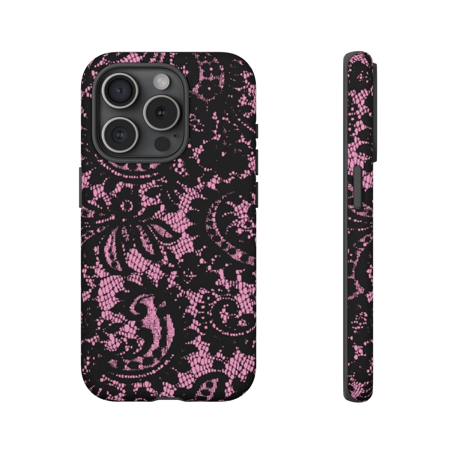 Phone Case — Pink Lace Floral Tough Protective Case