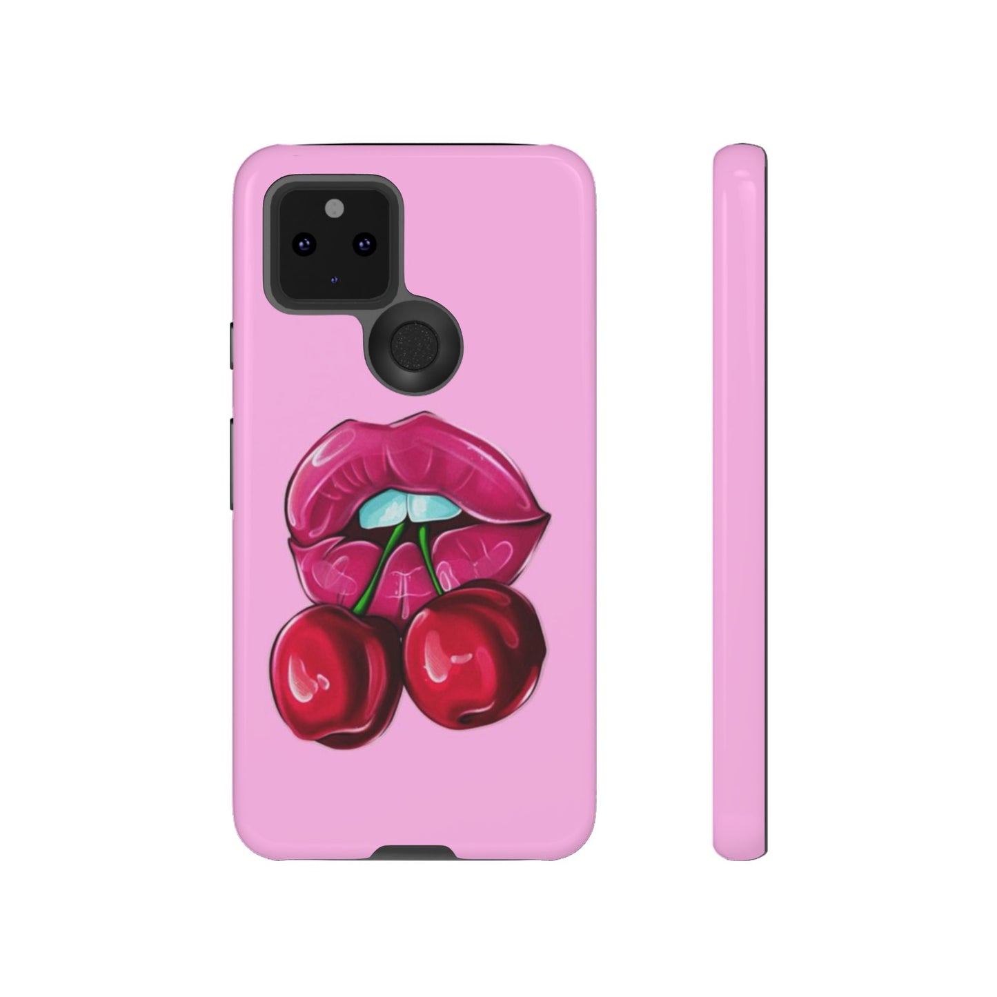 Stylish Phone Case with Cherry Kiss Design, Cute Gift for Her, Trendy Mobile Accessory, Perfect for Birthdays, Valentine's Day, Everyday Use