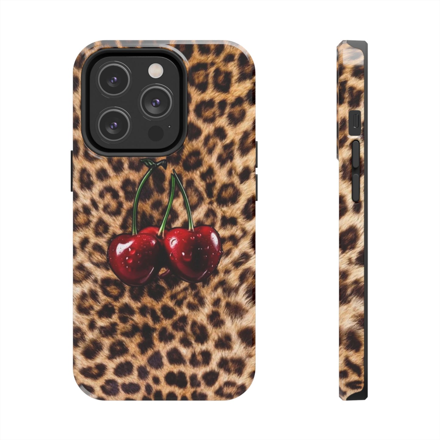 Wild Cherry Leopard Tough Phone Case - Stylish and Durable Protection