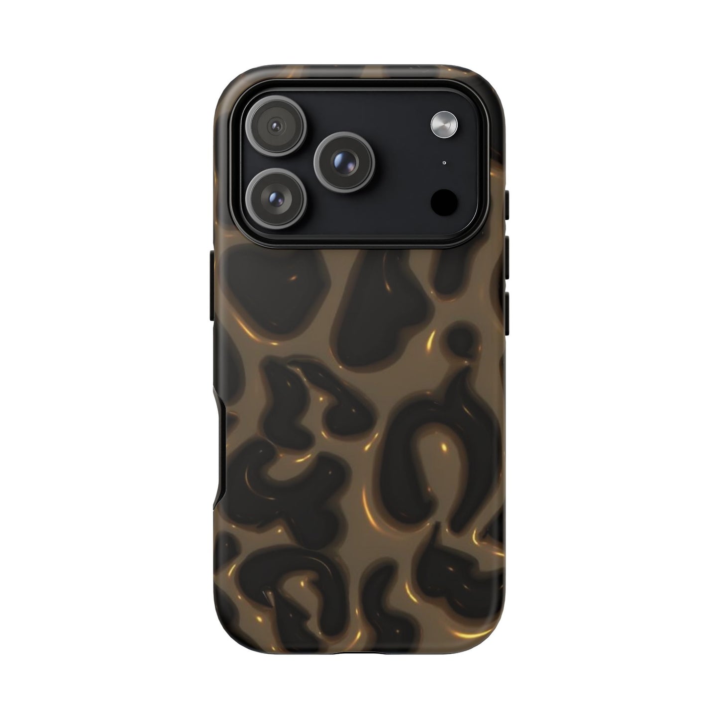 Leopard Gloss Tough Phone Case — Durable Protective iPhone Cover with Glossy Brown Animal Print