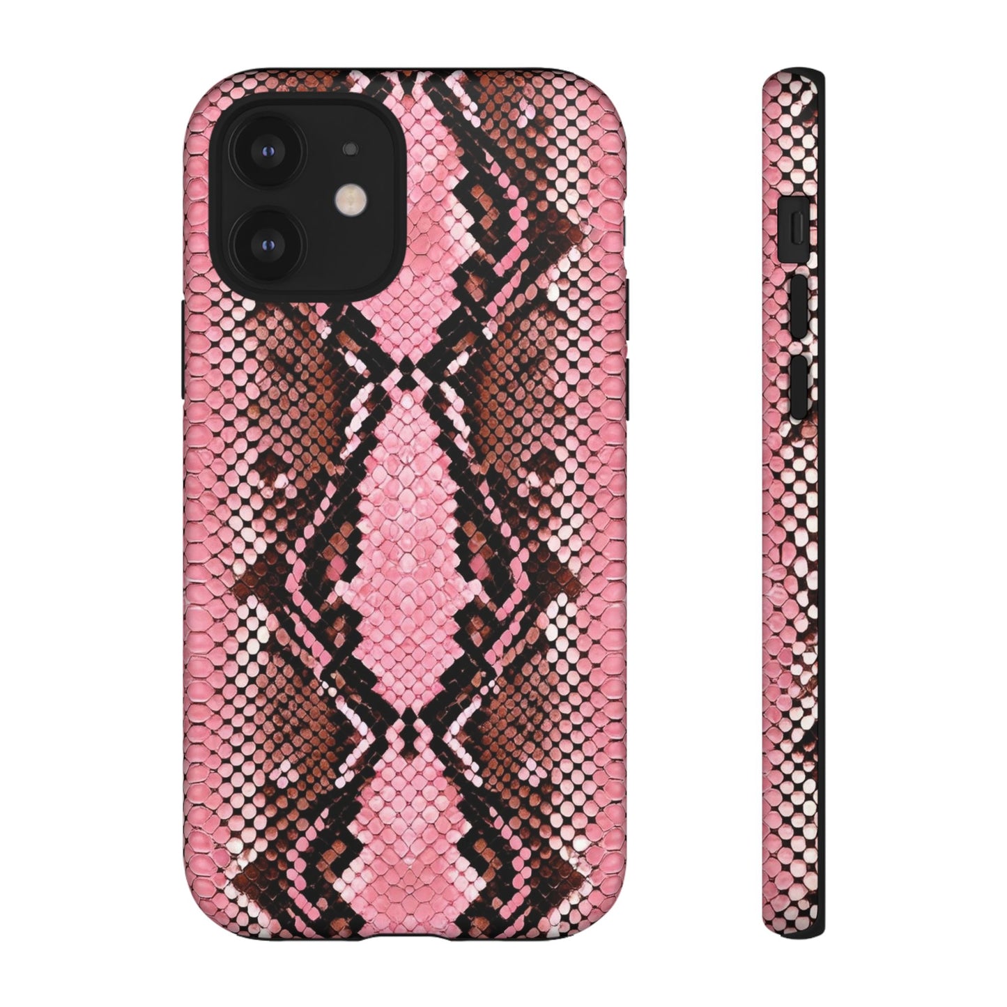 Pink Snake Skin Tough Phone Case — Protective Stylish iPhone Cover