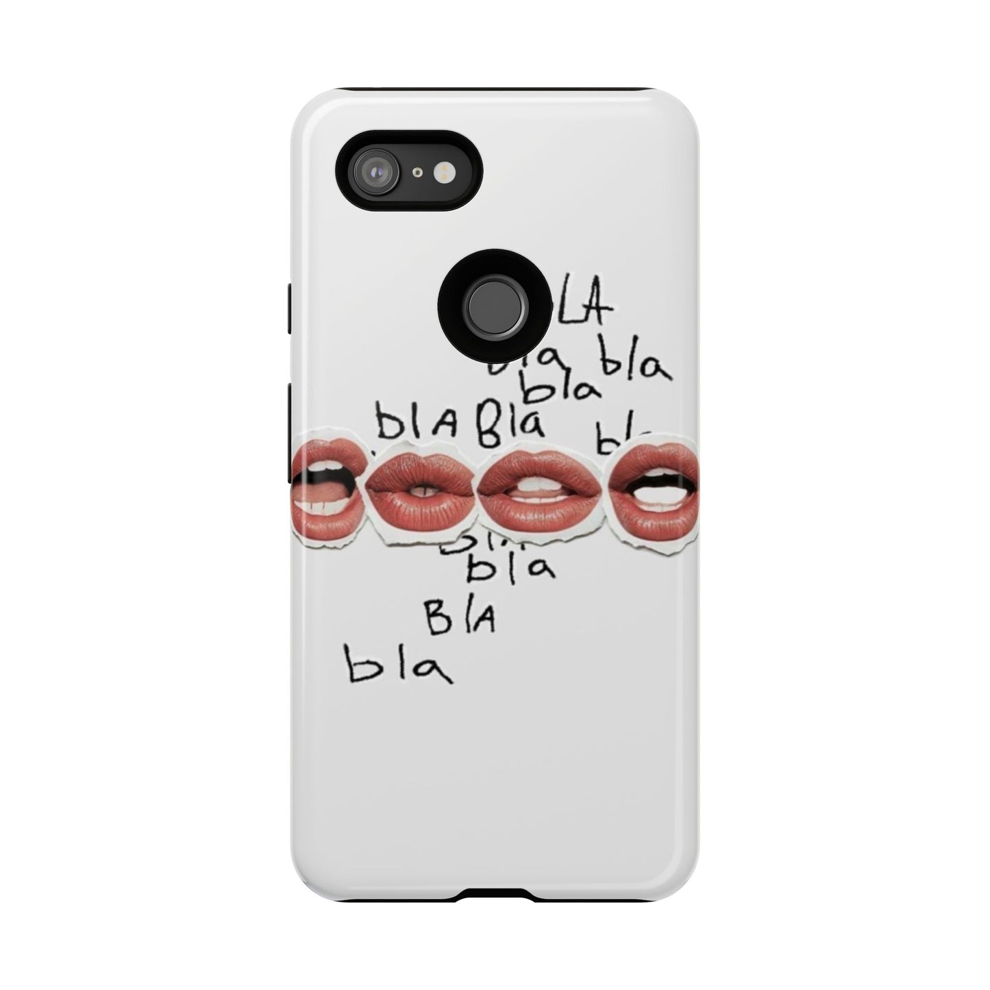 Playful Phone Case with Lips Design - Tough Cases