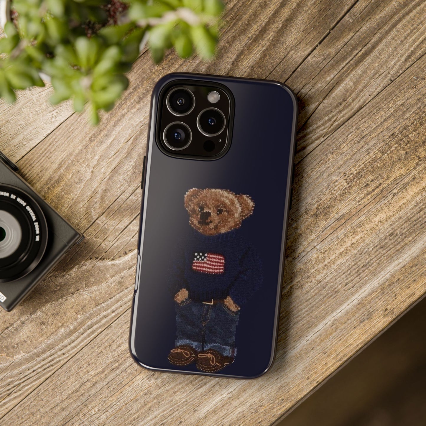 Patriotic Polo Bear Phone Case — Navy Protective Tough Case
