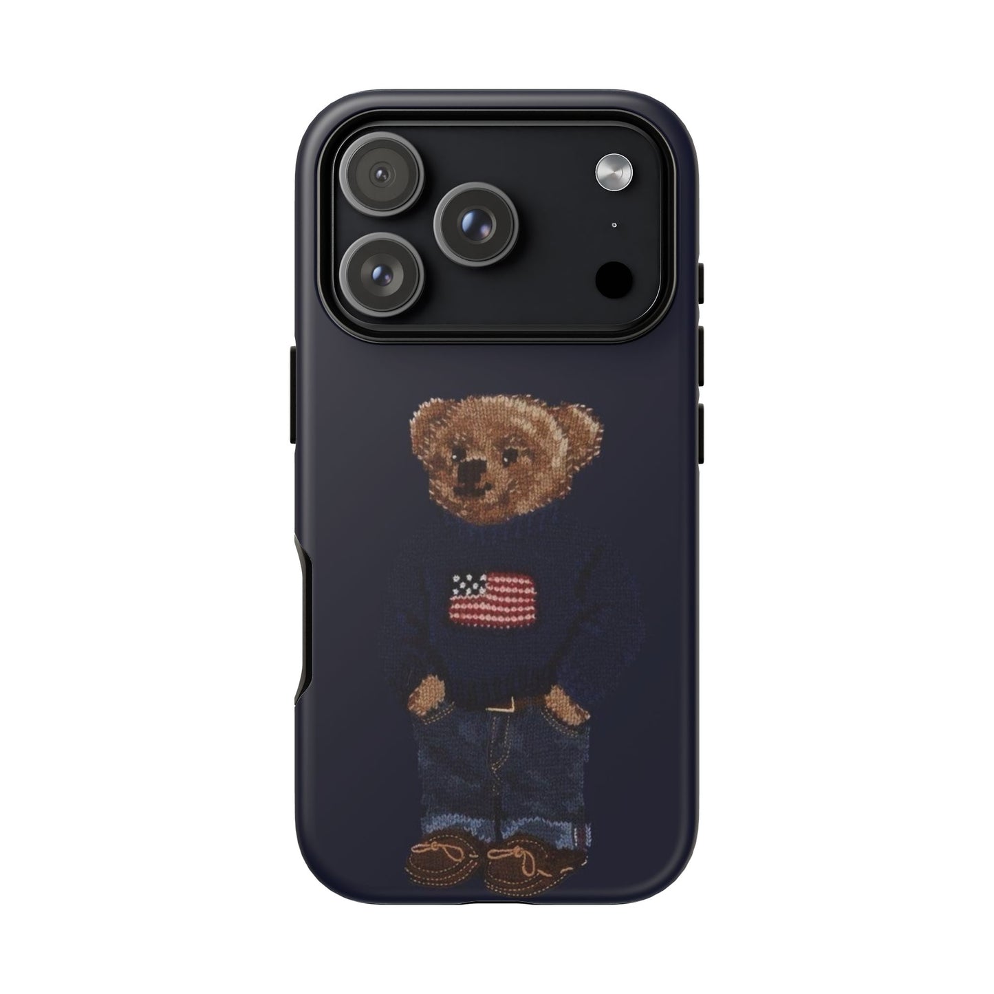 Patriotic Polo Bear Phone Case — Navy Protective Tough Case