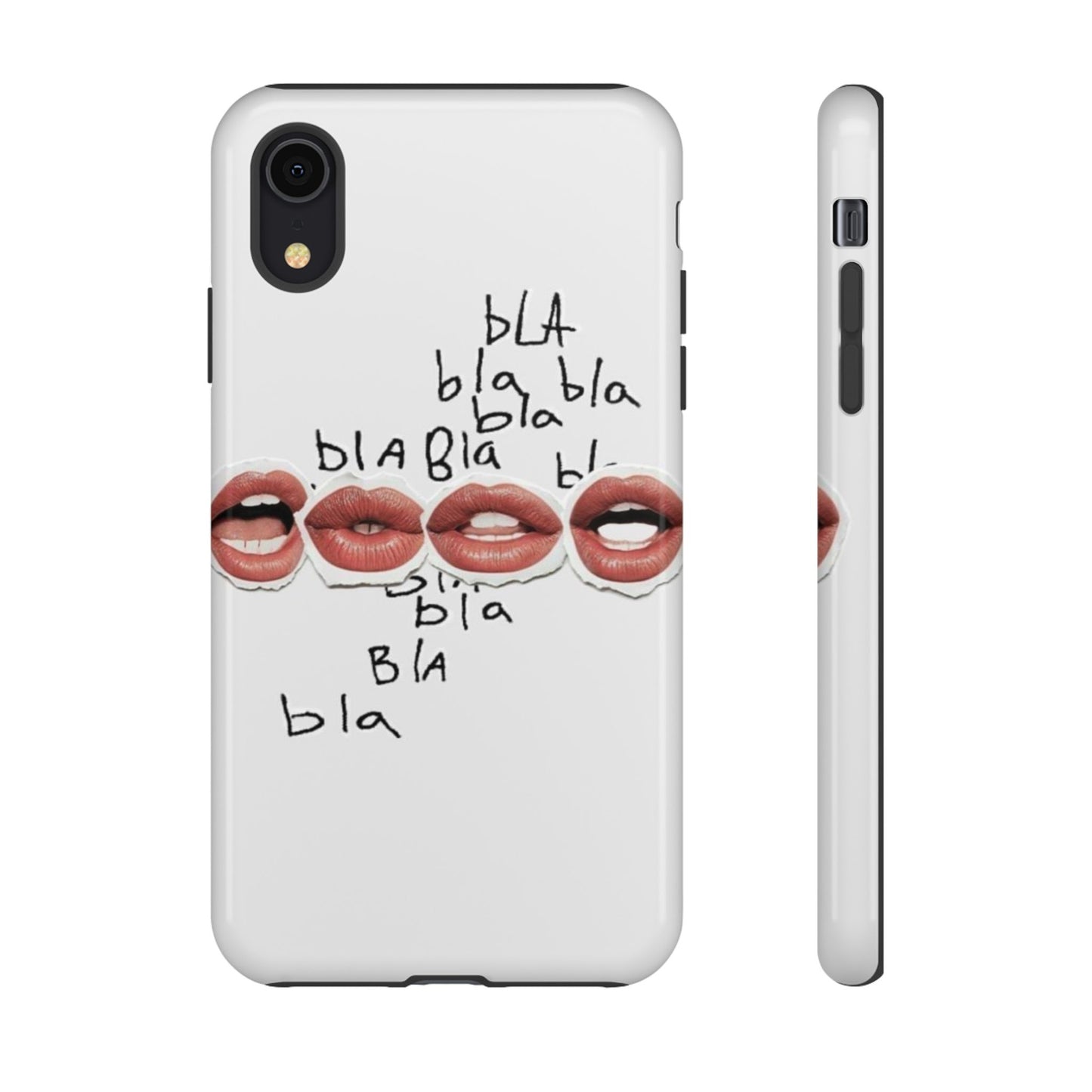 Playful Phone Case with Lips Design - Tough Cases
