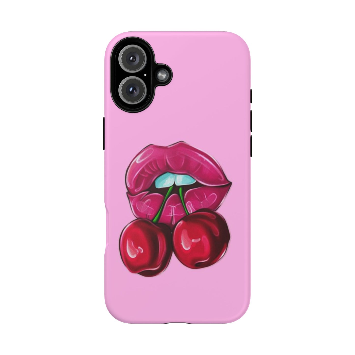 Stylish Phone Case with Cherry Kiss Design, Cute Gift for Her, Trendy Mobile Accessory, Perfect for Birthdays, Valentine's Day, Everyday Use