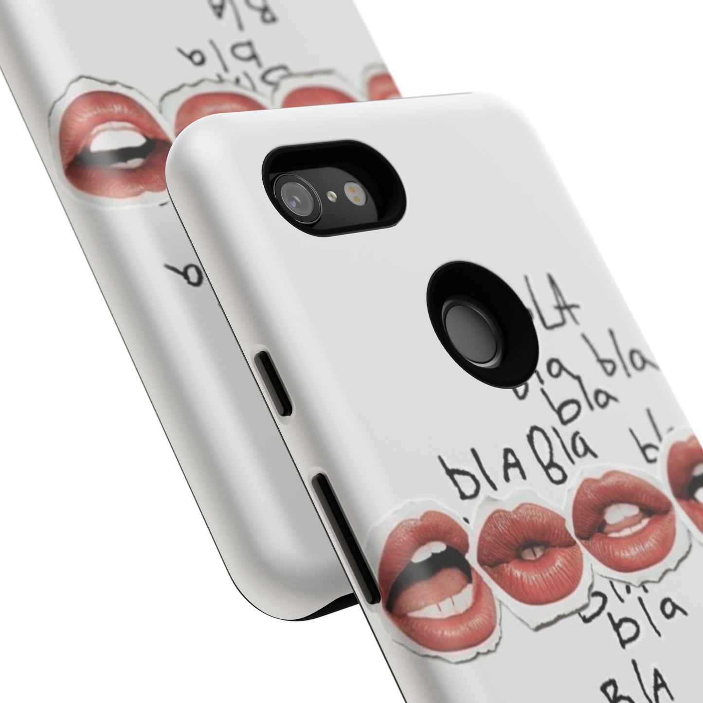 Playful Phone Case with Lips Design - Tough Cases