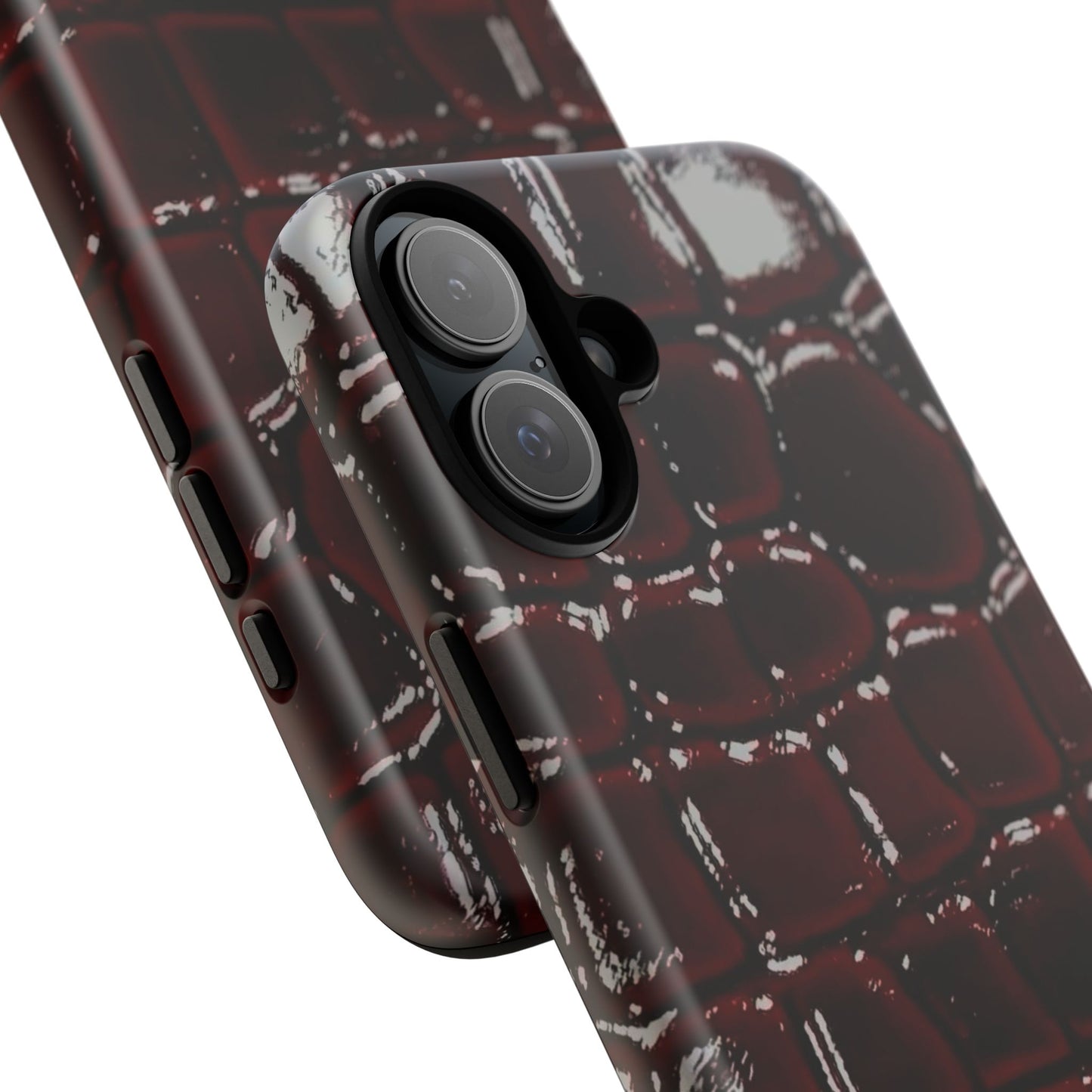 Croc Embossed Burgundy Tough Phone Case