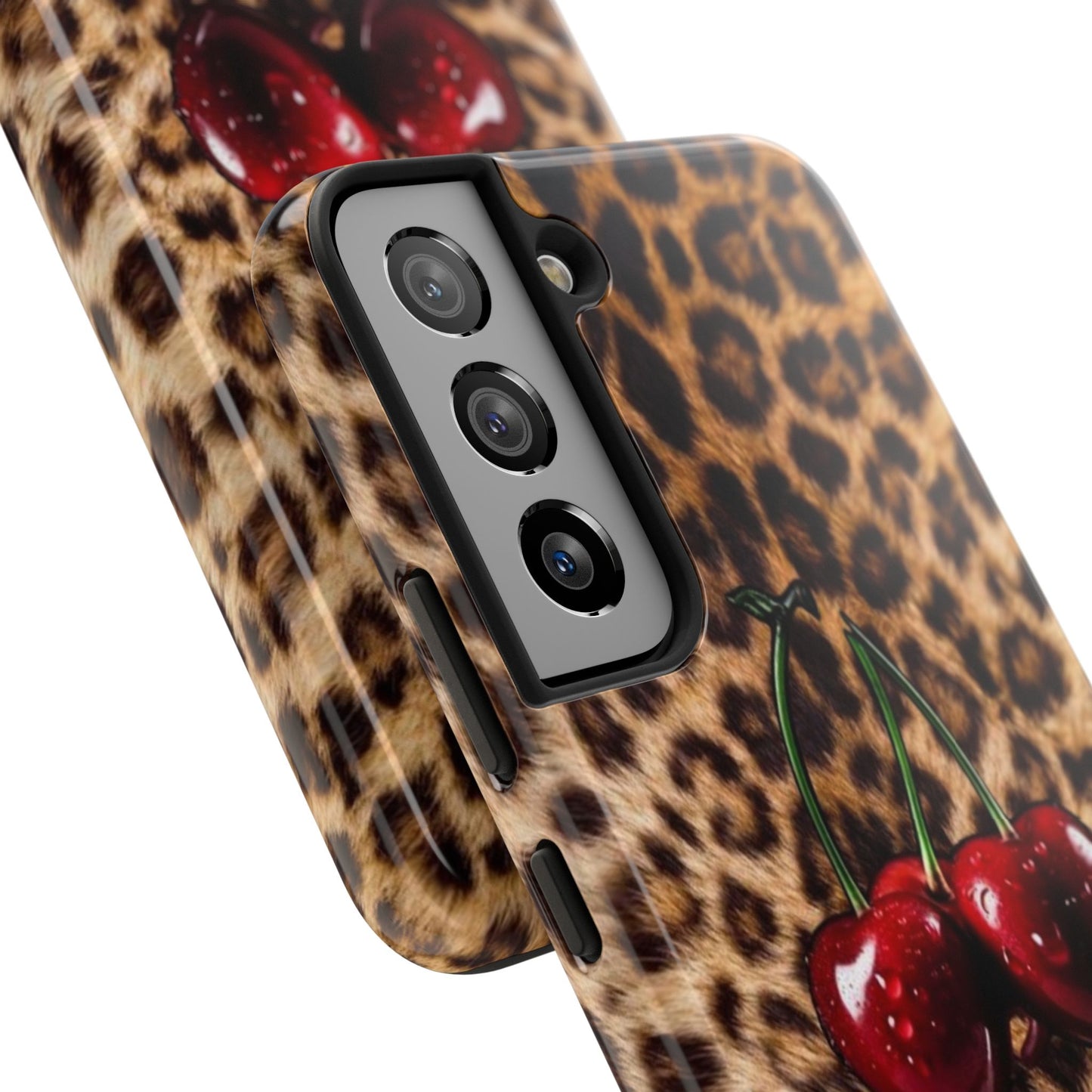 Wild Cherry Leopard Tough Phone Case - Stylish and Durable Protection