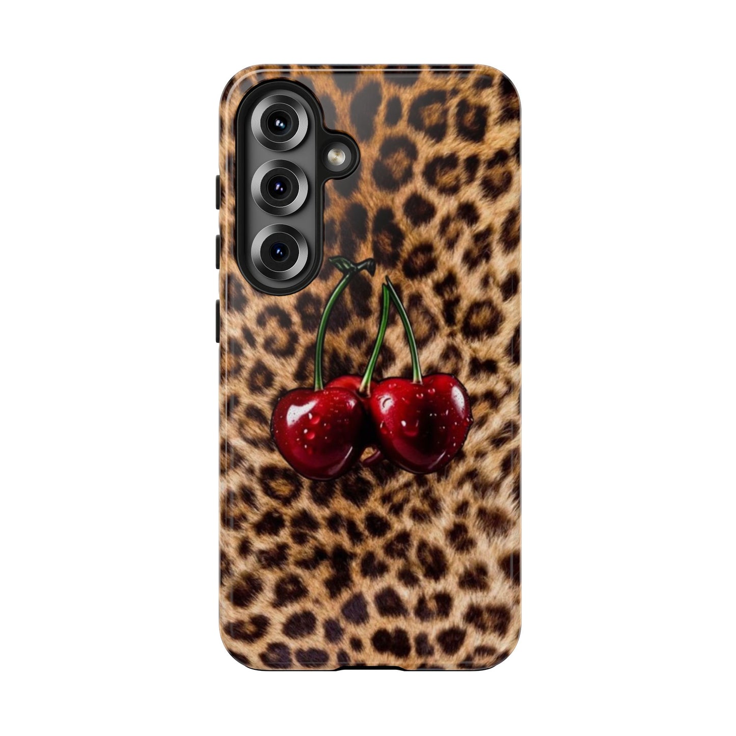 Wild Cherry Leopard Tough Phone Case - Stylish and Durable Protection