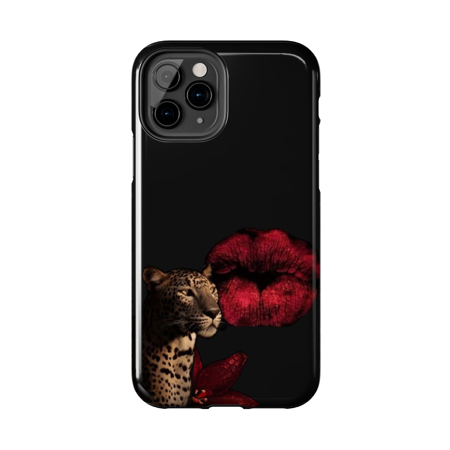 Wild Kiss Tough Phone Case - Stylish Leopard Design for Animal Lovers