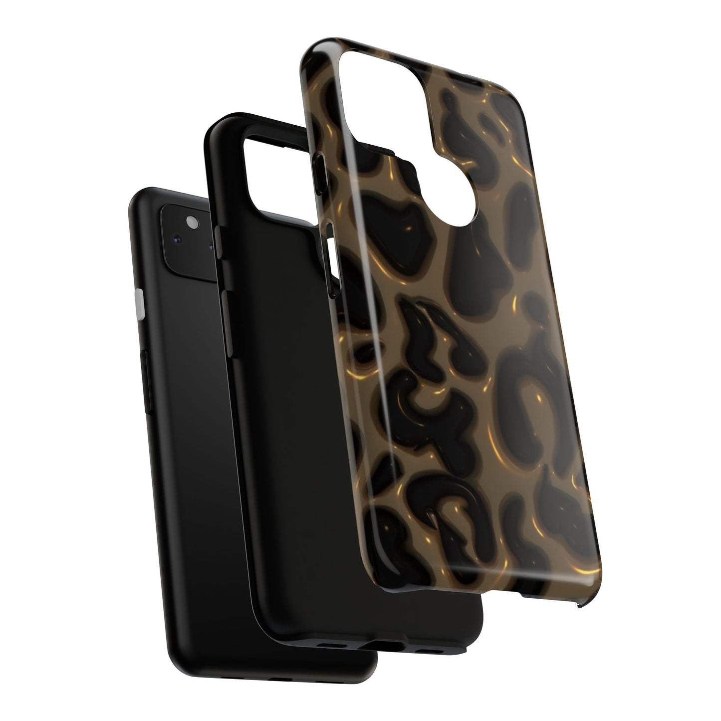 Leopard Gloss Tough Phone Case — Durable Protective iPhone Cover with Glossy Brown Animal Print