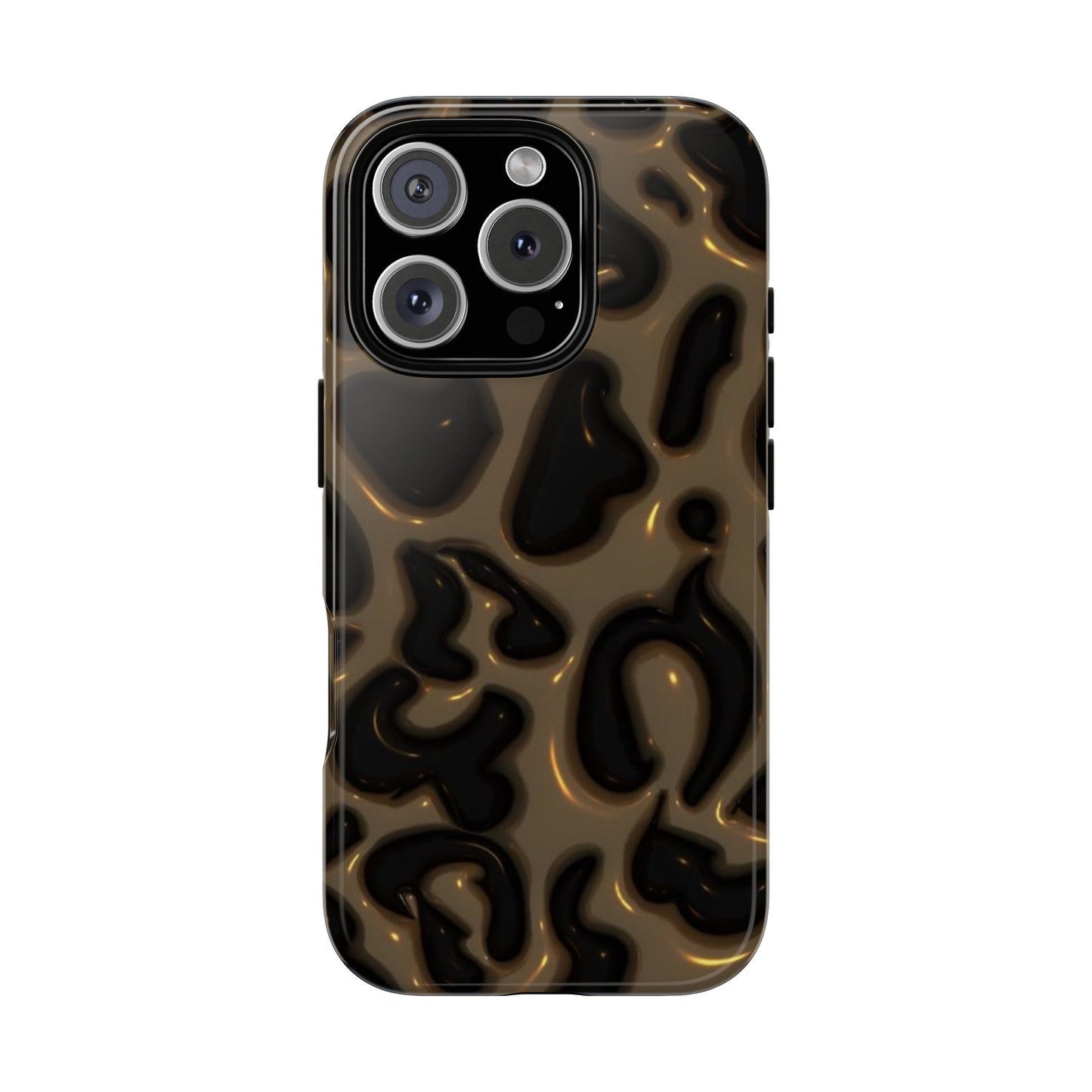 Leopard Gloss Tough Phone Case — Durable Protective iPhone Cover with Glossy Brown Animal Print