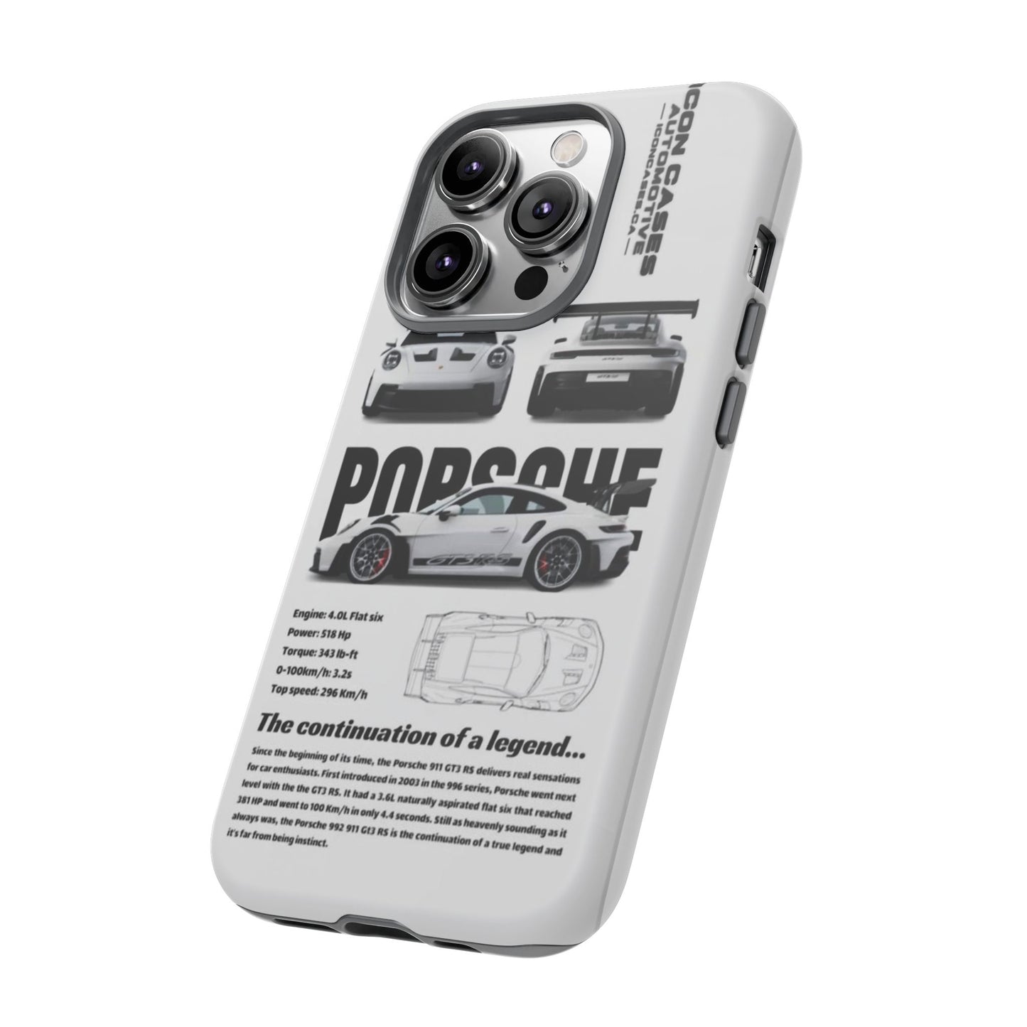 Porsche Phone Case, Tough Car Lover's Gift, Racing Enthusiast Accessory, Durable Auto Merchandise, Birthday Gift for Him