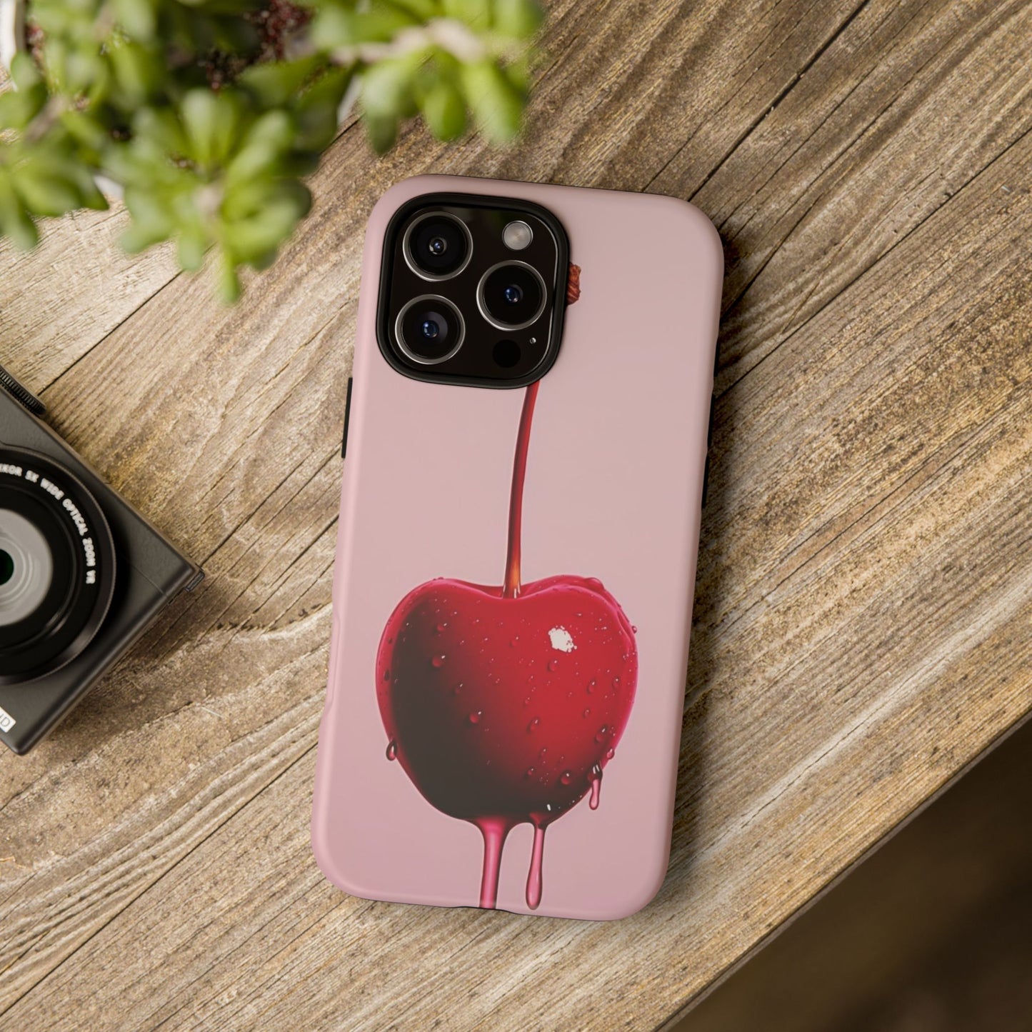 Cherry Drip Phone Case, Tough Phone Cover, Cute Cherry Accessory, Trendy Mobile Case, Kawaii Phone Case, Gift for Her