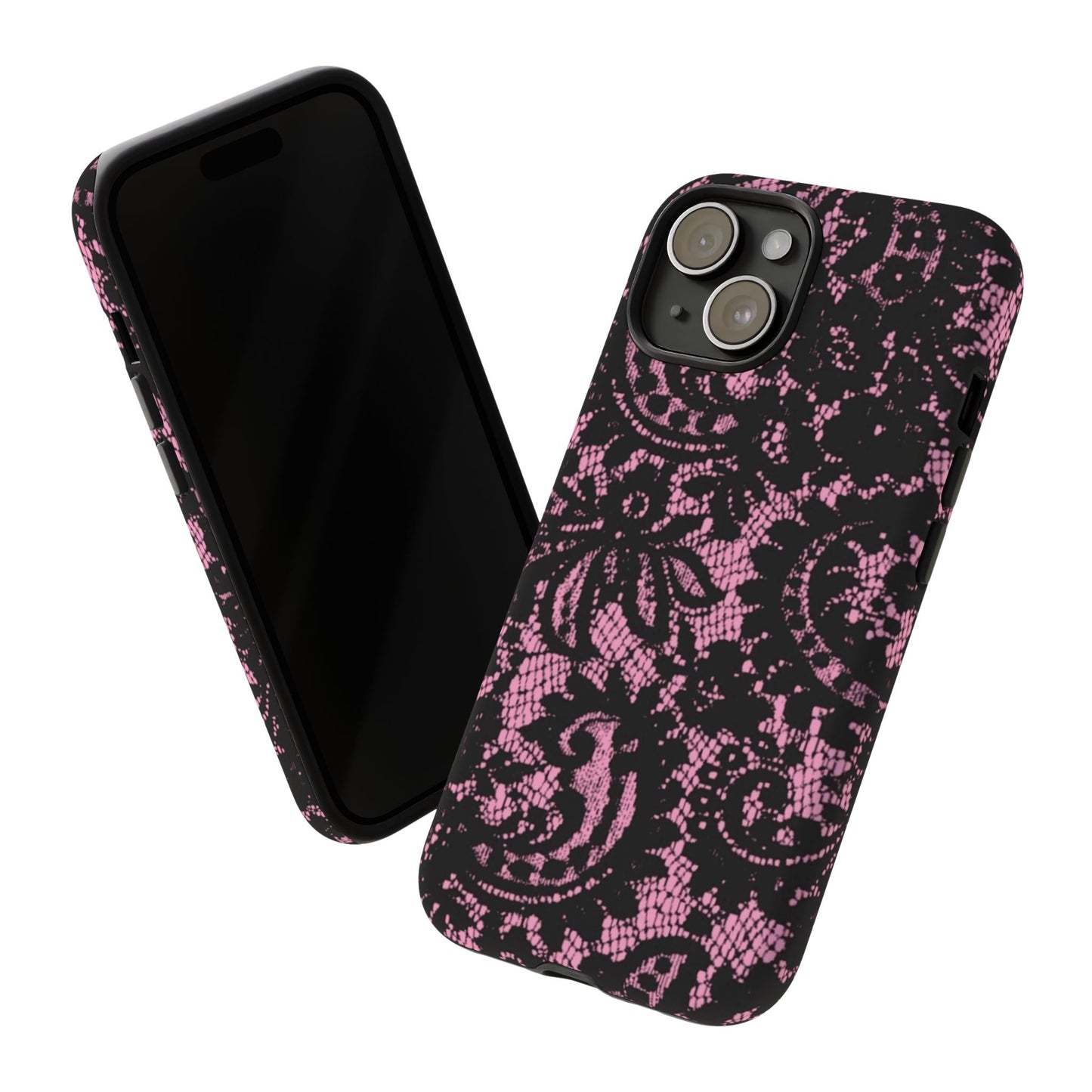 Phone Case — Pink Lace Floral Tough Protective Case