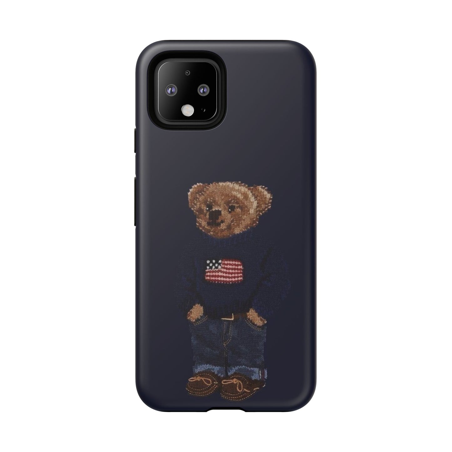Patriotic Polo Bear Phone Case — Navy Protective Tough Case