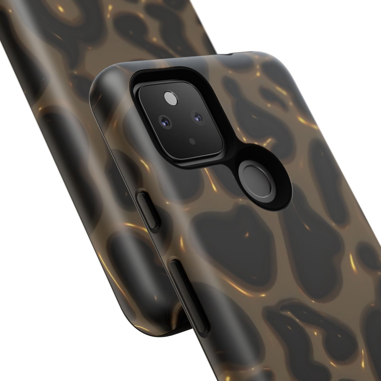 Leopard Gloss Tough Phone Case — Durable Protective iPhone Cover with Glossy Brown Animal Print
