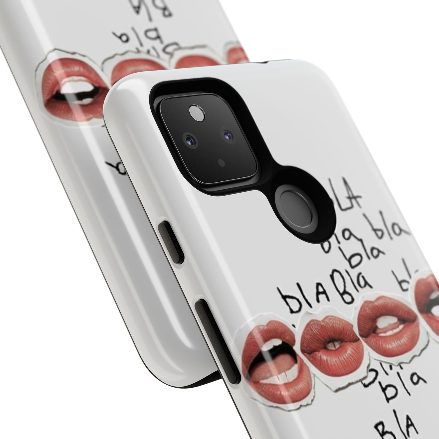 Playful Phone Case with Lips Design - Tough Cases