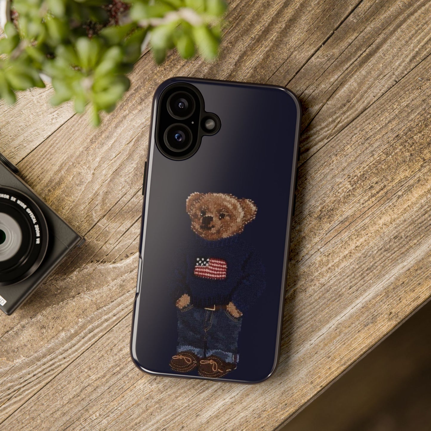 Patriotic Polo Bear Phone Case — Navy Protective Tough Case