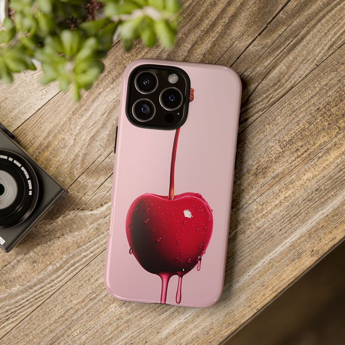Cherry Drip Phone Case, Tough Phone Cover, Cute Cherry Accessory, Trendy Mobile Case, Kawaii Phone Case, Gift for Her