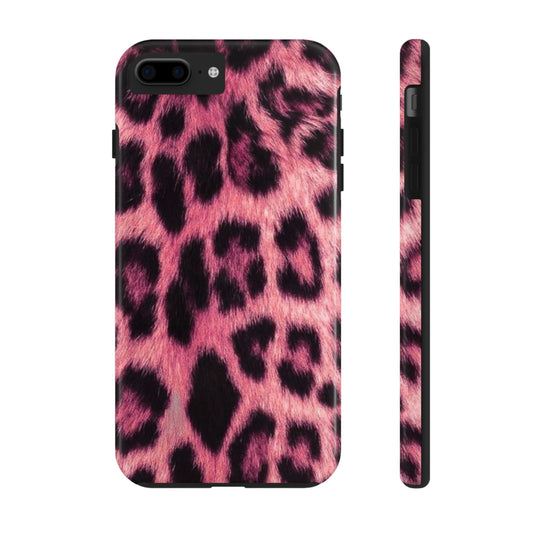 Pink Leopard Print Tough Phone Case - Stylish & Durable Protection