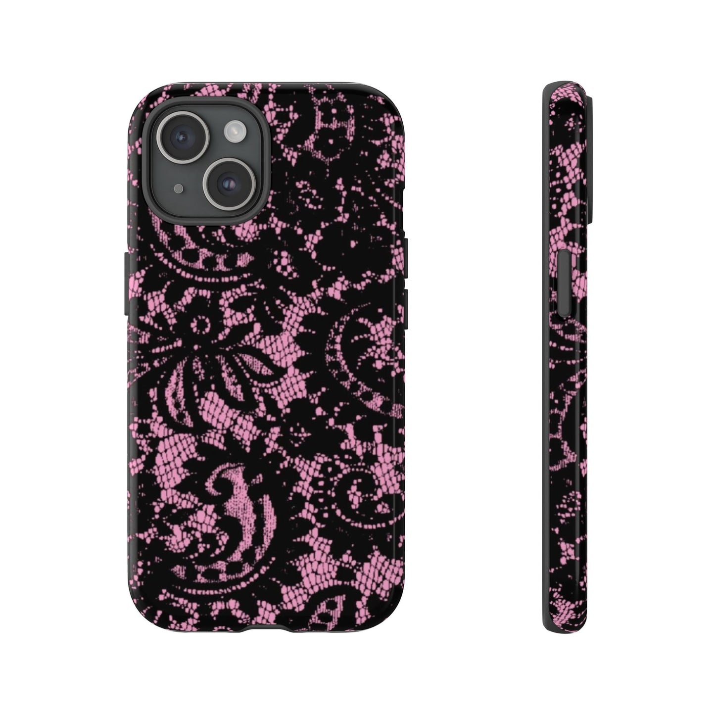 Phone Case — Pink Lace Floral Tough Protective Case