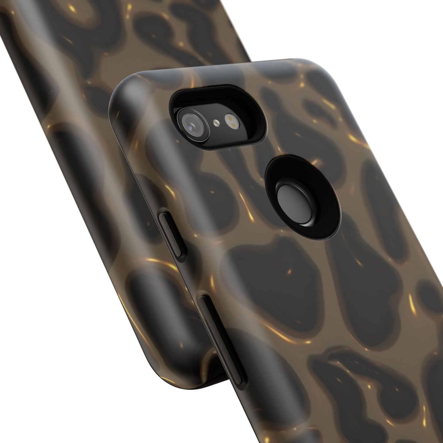 Leopard Gloss Tough Phone Case — Durable Protective iPhone Cover with Glossy Brown Animal Print