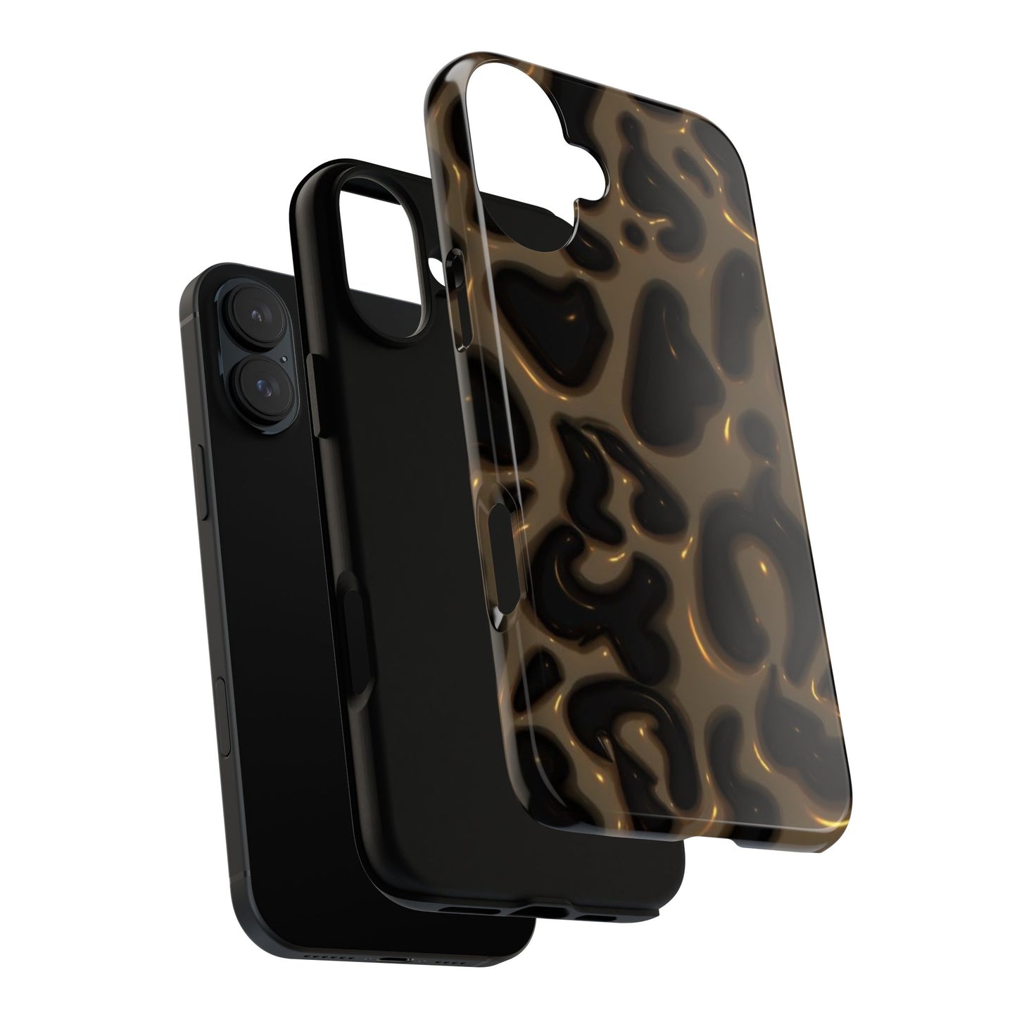 Leopard Gloss Tough Phone Case — Durable Protective iPhone Cover with Glossy Brown Animal Print