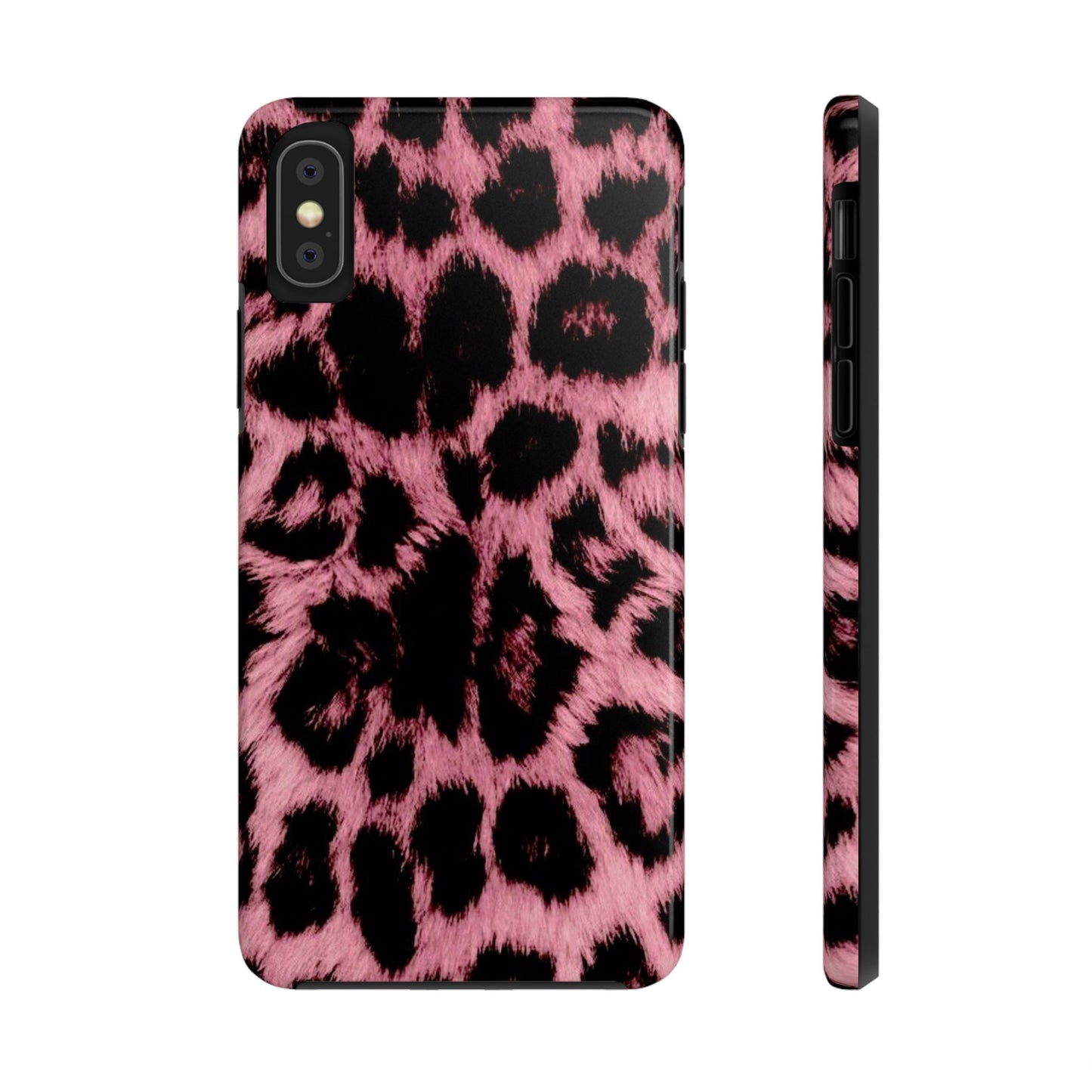 Stylish Pink Leopard Print Tough Phone Case - Durable & Trendy Protection