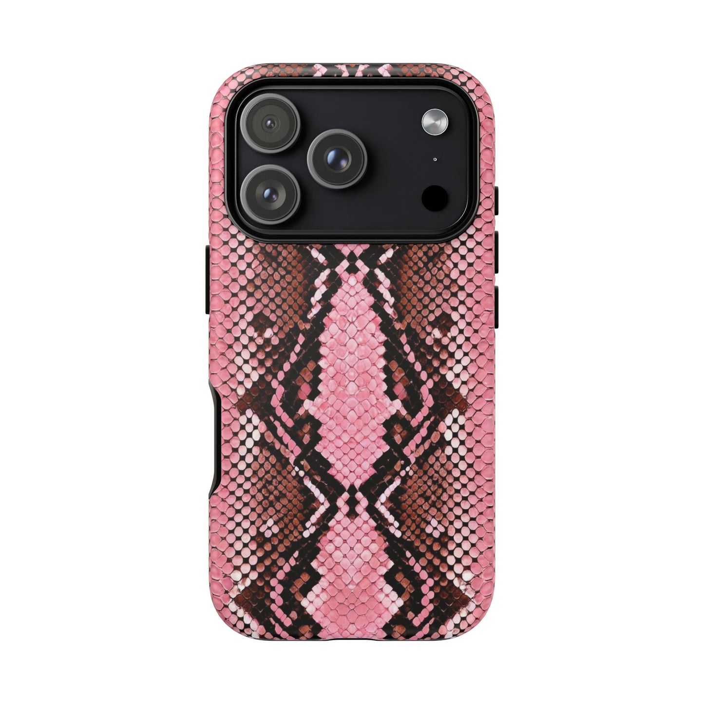 Pink Snake Skin Tough Phone Case — Protective Stylish iPhone Cover