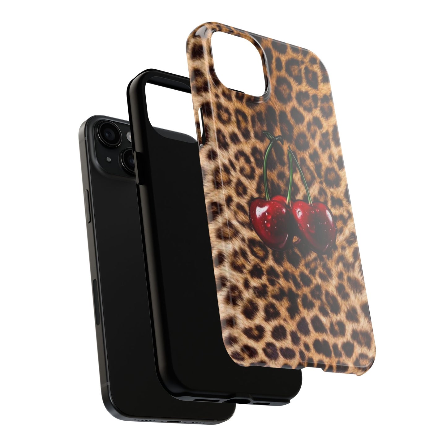 Wild Cherry Leopard Tough Phone Case - Stylish and Durable Protection