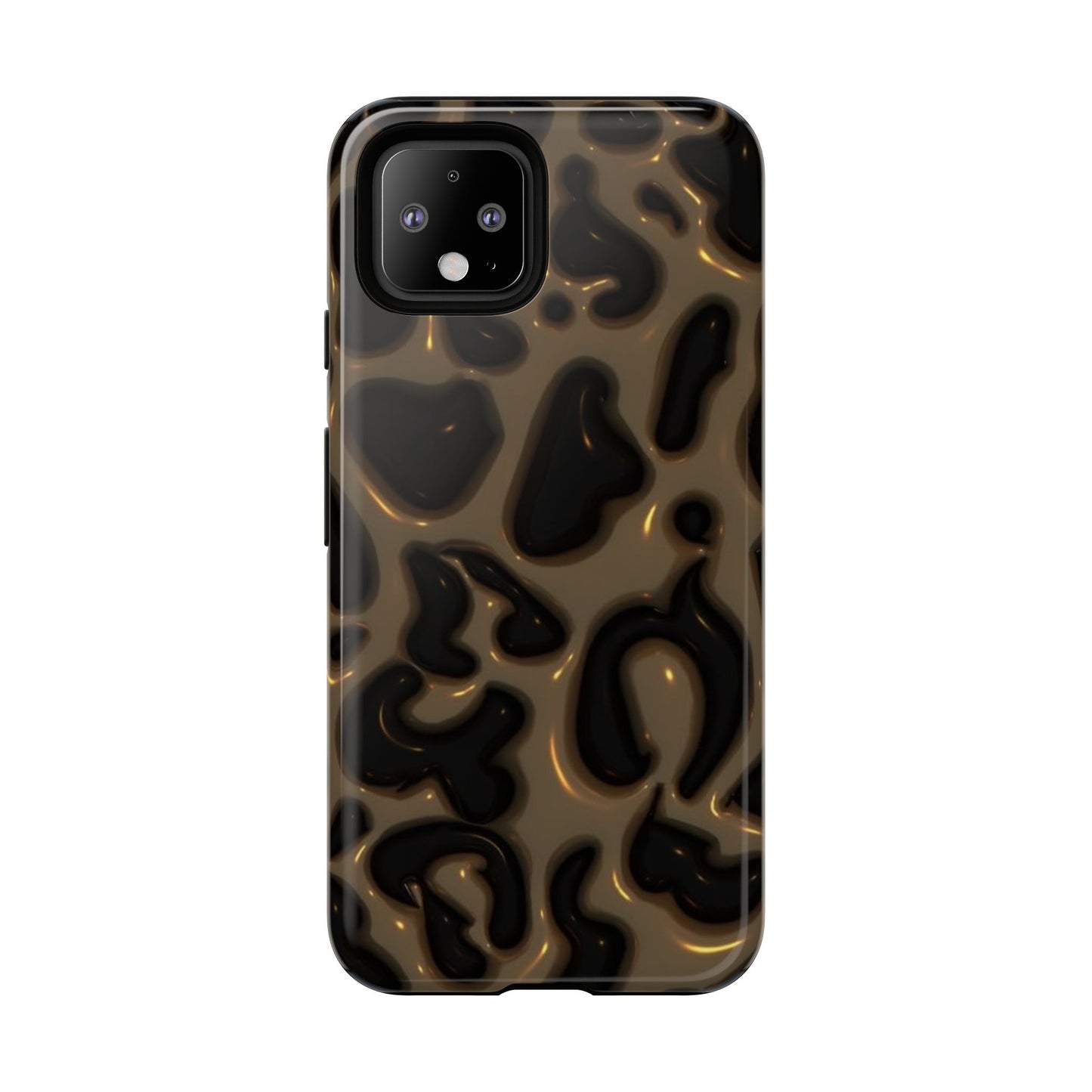 Leopard Gloss Tough Phone Case — Durable Protective iPhone Cover with Glossy Brown Animal Print